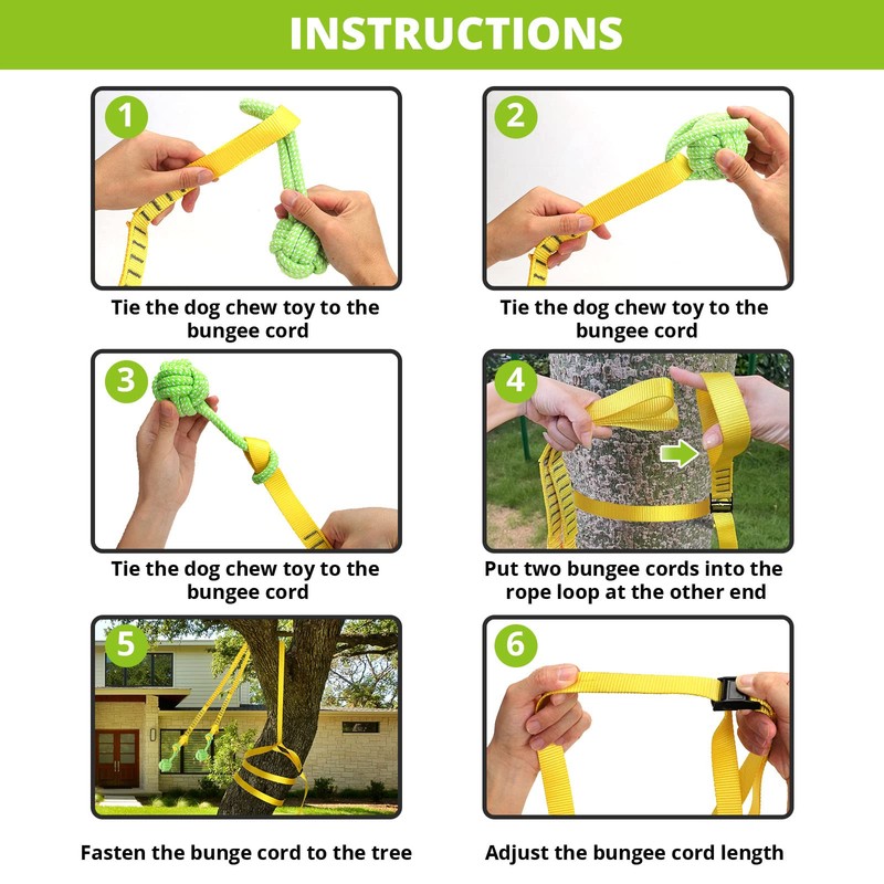 HOKINETY Dog Hanging Bungee Tug Toy for Two Dogs: Interactive