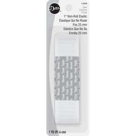Dritz Ribbed Non-Roll Woven Inch by 1-Yard, White Elastic