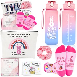 Awfrky 8 Year Old Girl Gifts, Gifts for 8 Year Old Girls Beautiful Teen Girl, Best Birthday Gift Ideas for Daughter, Sister, Niece, Granddaughter, 8th Birthday Decorations for Teen Girls Set of 6