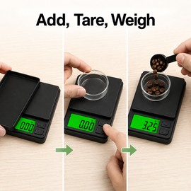 Digital Pocket Scale 1000g x 0.1g Mini Gram Scale with Backlit LCD, 7 Units & Tare Function for Food, Jewelry, Coffee & Travel