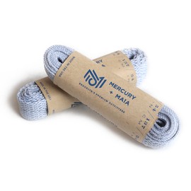 Mercury + Maia Flat Shoelaces for Sneakers - UltraVibe Athletic Shoe Strings - USA Made Shoe Laces (2 Pair) (54 inches, Light Gray)