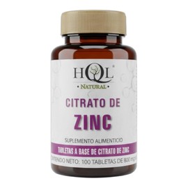 Citrato de Zinc 100 tabs HQL Suplemento alimenticio