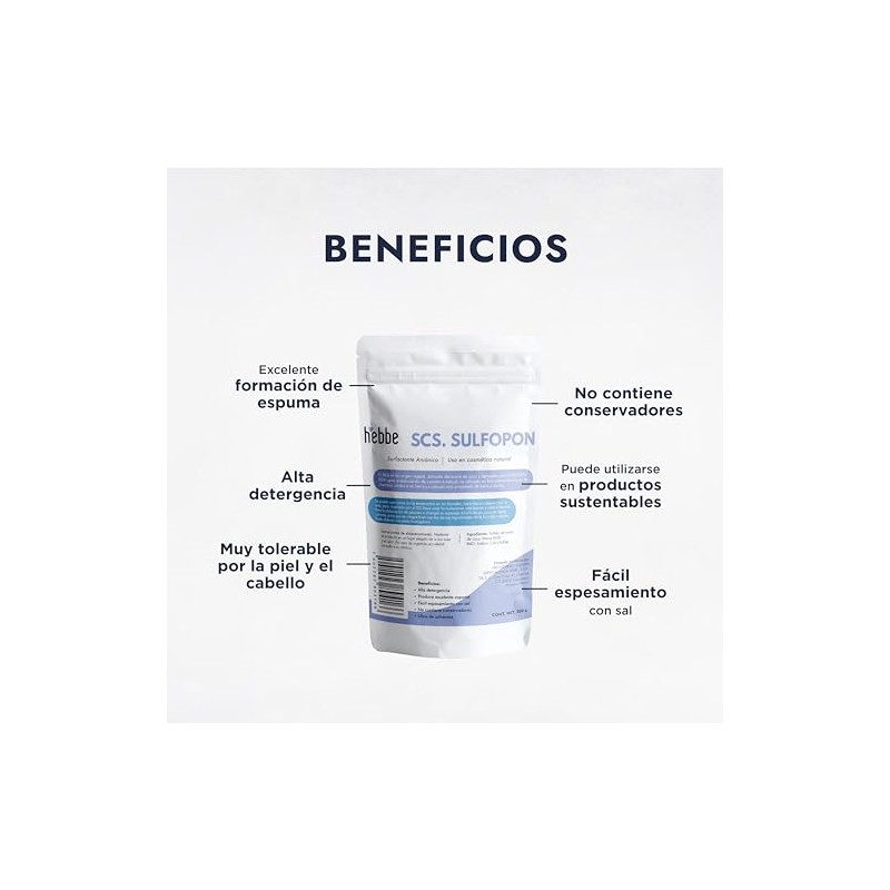 HEBBE - SCS 500 g | Elaboración de shampú solido