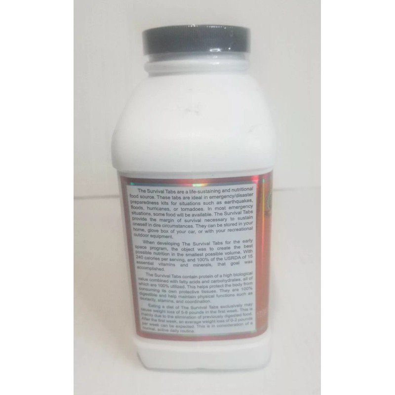 The Survival Tabs Emergency Nutrition 180 Food Tabs *Chocolate Flavor*