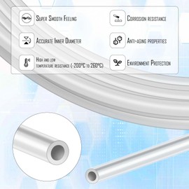 PTFE Teflon Tube Kit for 1.75mm Filament 5M(16.5ft), 2.5mm ID X 4mm OD 3D Printer Tube for 1.75mm Filament Bowden Ender, Bambu Lab A1/A1 mini/P1P/P1S/X1C Creality K1/K1 Max/Ender 3 V3(Transparency)