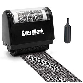 Evermark Identity Protection Roller Stamp, Confidential Roller Stamp Identity Theft Prevention Security Stamp, Perfect for Data Privacy ID Protection and Address Blocker - Redacting Marker Ink Roller
