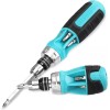 DURATECH 2PCs Ratcheting Screwdriver Set 12-in-1 Multi-bit Standard with Phillip
