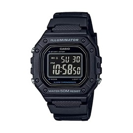 Casio W218H Series Men’s Digital Watch 50M WR 1/100 Second Stopwatch 100 SEC Chronograph LED Backlight Daily Alarm Hourly Time Signal 7 Year Battery
