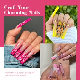 504PCS Clear Square Nail Tips, XXL Tapered Square Nail Tips for Acrylic Nails Professional, Extra Long No C Curve Nail Tips Use for Nail Extension Tips, False Nails for Nail Art 12 Sizes with Box