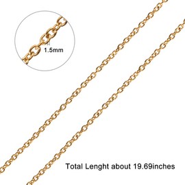NBEADS Chain, 20 Pcs 50cm/19.69 Inches Golden Stainless Steel Cord Wire Chain with Lobster Clasp for Crafts Pendants Necklace Bracelet Diy Jewellery Making