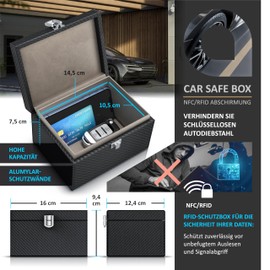 CSL Keyless Go Protection Box, NFC RFID Faraday Box, Shielding Blocking Car Key, Includes 2 x Key Pockets, Cases, Safe Box Against Cyber Crime and Hacker Attacks
