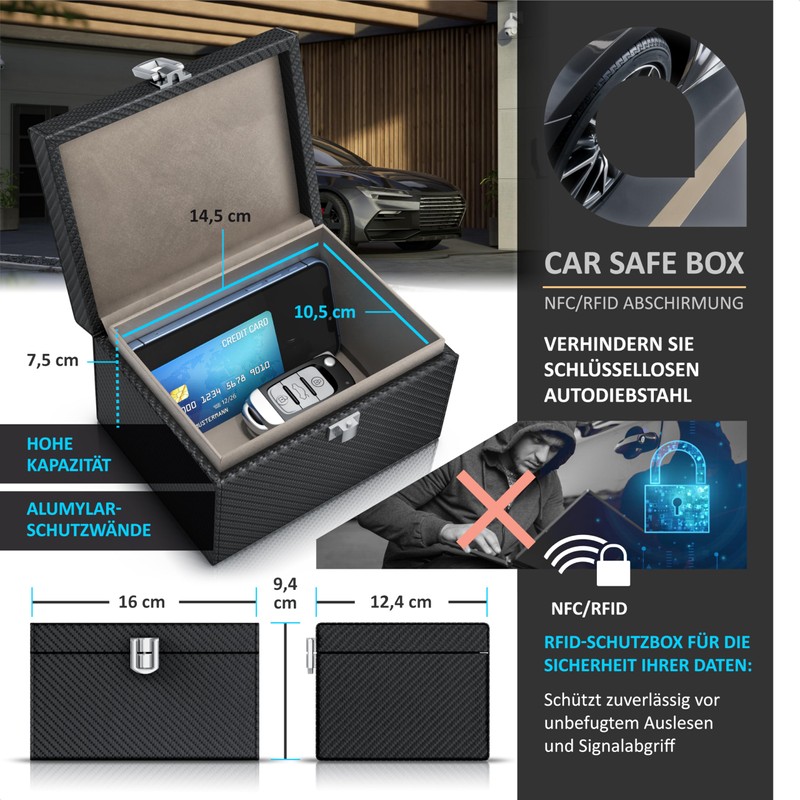 CSL Keyless Go Protection Box, NFC RFID Faraday Box, Shielding
