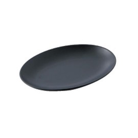 Oval 21 Oval Medium Plate, Black, P02202