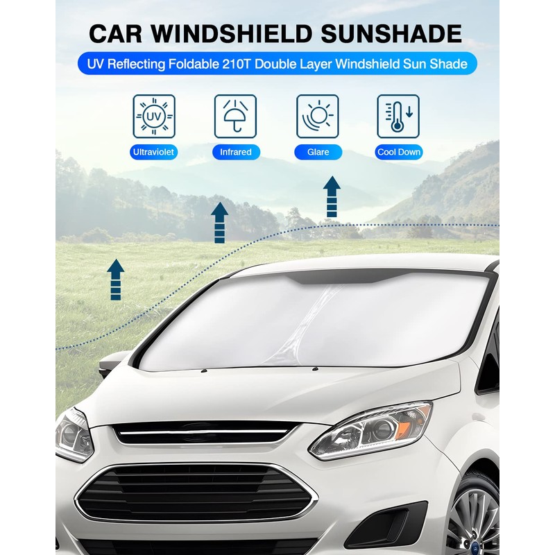 KUST Windshield Sun Shade for Ford C-Max 2013-2019 Window Shade