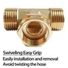 Joywayus 3/4 GHT Threaded Brass Swivel Pipe Fitting Tee T