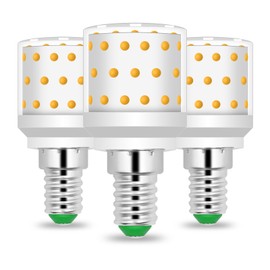 ZHENMING 6W Super Bright E14 LED Warm White 2700K 800LM Replaces 60 Watt High Brightness LED Small Bulb, AC100-265V Not Dimmable 360° Beam Angle Pack of 3