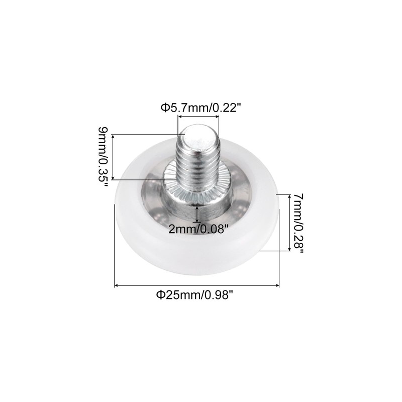 PATIKIL 25mm Drawer Rollers, 8 Set Nylon Positioning Pulleys Small