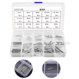 Hilitand 150pcs Cotter Pins Assortment Kit 304 Stainless Steel Cotter Pins for Automotive Mechanics Small Engine Repair