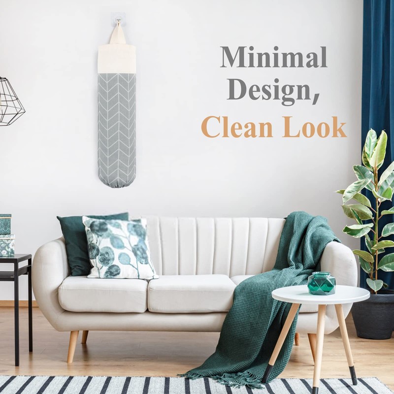 LeCorner Plastic Bag Holder, Canvas Grocery Bag Holder Dispenser, Wall