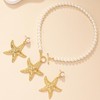 LKingel Gold Starfish Shell Necklaces Earring Set for Women Trendy