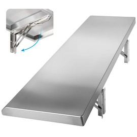 Toriexon Folding Concession Shelf 48" x 12", Stainless Steel Drop Down Folding Serving Food Serving Stand for Concession Windows