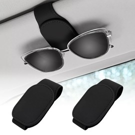 OneNine Glasses Holder for Car, Pack of 2 Magnetic Sunglasses Holder Car, Glasses Holder Car, Universal Leather Sunglasses Holder for Car Visor Accessories, Ticket Clip