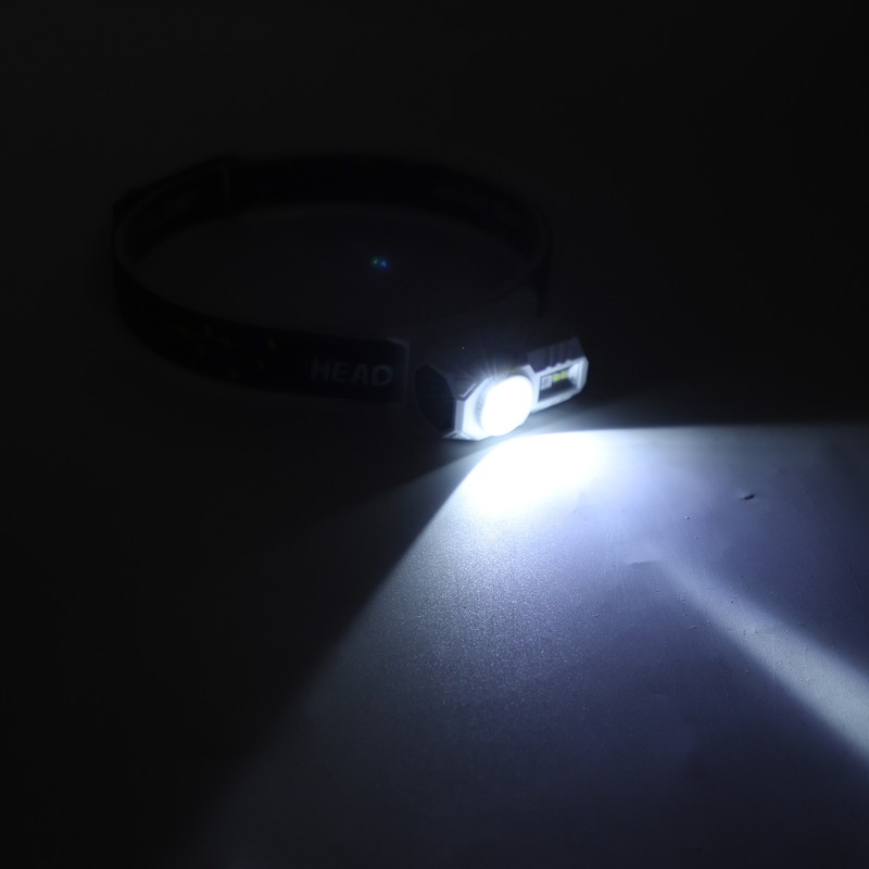 Bright LED Rechargeable Headlight USB Charging Sensing Hiking Head Lamp