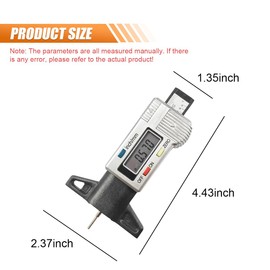 ZIMISI LCD Display Tire Tread Depth Gauge, Digital Tread Checker Tire Tester with Inch/MM Conversion of 0-1 Inches, Portable Measuring Gauge Tool for Car Motorcycle Truck SUV (Silver)