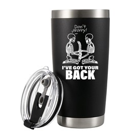 Panvola I've Got Your Back Chiropractor Gifts Physical Therapist Doctor Dad Mom Husband Vacuum Insulated Tumbler Stainless Steel Travel Mug With Straw 20 oz Black