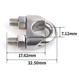 Pack of 10 Wire Rope Clamps 8 mm Stainless Steel 304 Rope Clamp M8 Wire Rope Clips Bow Rope Clamp Steel Cable Connector for Wire Rope Rope Clamp 8 mm Washing Line Awning Fixed