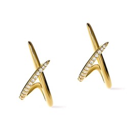 Subtlety Gold Earrings for Women, 14K Gold Plated Cubic Zirconia Diamond Stud Earrings for Women, Dainty Hypoallergenic Earring for Sensitive Ears, Simple Jewelry Gift for All Occasions