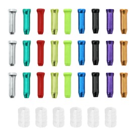 The Lord of The Tools Pack of 100 Bicycle Cable End Caps Replacement Cable Crimp Terminals Aluminium Alloy Bicycle Cable End Clamps with O-Rings Accessories for Mountain Bikes, Road Bikes, Folding
