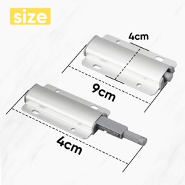 Pack of 6 Pressure Door Openers Aluminium Push to Open Door Opener with Screws Cabinet Door Damper Drawers Damper Magnetic Closure Cabinet for Doors Cabinet Doors Balcony Doors