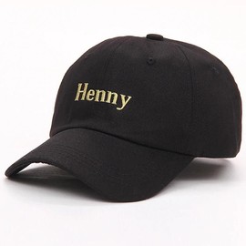 Henny Embroidery Dad Hat - Color: Black