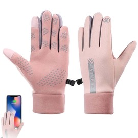 STIFFENERS Waterproof Gloves Women, Thermal Gloves Womens, Running Gloves Touch Screen Non-Slip Cold Resistant Gloves Winter Gloves for Women Warm Cycling Gloves Womens for Cycling, Running, Hiking