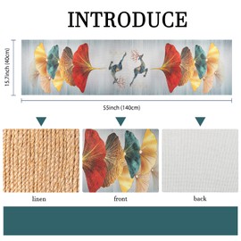 Table Runner Petrol Decoration Blue Green Living Room Tablecloth Red Brown Kitchen Table Runner Gold Yellow Ginkgo Biloba Table Runner Table Linen Mat for Holiday Party Living Room Decor Runner 40 x