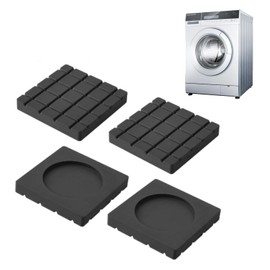4 Pcs Anti Vibration Pads for Washing Machine,Washing Machine Anti Vibration Pads, Black Square Rubber Washing Machine Vibration Pads for Dry Cleaning Machines and Washing Machines