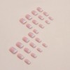 Juneyemo 24 Pcs Short Square False Nails Shimmery Press On