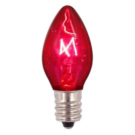 Vickerman C7 Transparent Pink Replacement Bulb, 130 Volt, 5 Watt, UL, E12 Base, Box of 25