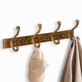 VAN CADENE Coat Rack Wall Mount Hooks for Hanging，Vintage Aluminum Thickened Solid Wall Hooks Coat Rack Clothes Rack Hat Rack for Behind The Door Bathroom Living Room Bedroom(2Pcs)