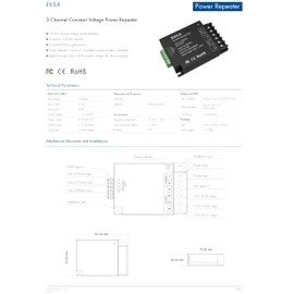 3CH High Speed Signal Amplifier DC12V/DC24V/DC36V Max 30A 5050SMD LED Strip Suitable for Long Distance LED Projects