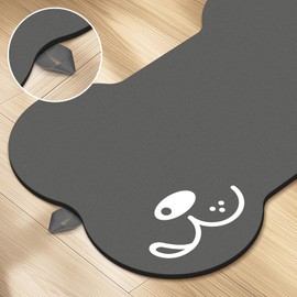 Pet Feeding Mat-Absorbent Dog Food Mat for Water Spill, Bone Shaped Dog Mat for Food and Water Bowl, Quick Dry Dog Water Dispenser Mat, Dog Water Bowl Mat for Messy Drinkers,16"*24"