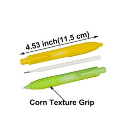 Maydahui 9 Pcs Cute Corn Mini Small Pocket Pens 3 Different Flavors Retractable Tremor Parkinson Pens Arthritis Hands Gel Pen Short Fat Pen Black Ink for Shcool Office Supplies Party