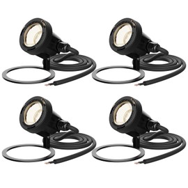 MALIBU Landscape Lighting 5.4W LED Pond Light 12V AC Low Voltage Submersible Lights Underwater 2900K Warm White Waterproof Underwater Lighting for Outdoor Ponds Fountains Waterfalls 4Pack