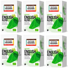 Black Tea Earl Grey Tea Bags | 120 Tea Bags | Set 6 x 20 Bags = 180 g | fairtrade ORIGINAL | 100% Black Tea in Bag | Organic and Fair Trade | Tea Blend in Bag Individually Packed