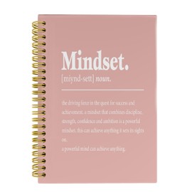 Knibeo Mindset Inspirational Notebooks Journal - Notebooks for School, 5.5×8.3 Inch Inspirational Spiral Bound Notebook with 164 Pages, College School Supplies(Pink)