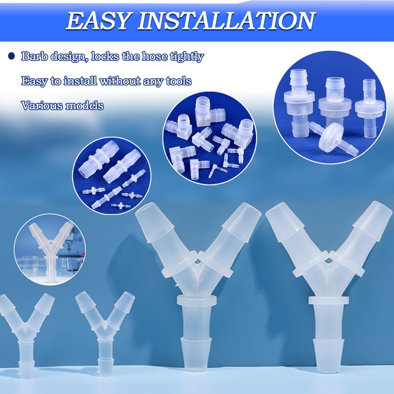 40Pcs Check Valves kit, 16-Size Plastic Hose Barb Fittings Assortment