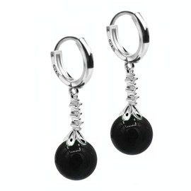 Mall of Style Carnelian Jewelry for Women - Potara Earrings for Men - Agate Potara Black Earrings (Night Zircon)