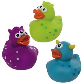 Baker Ross AX327 Halloween Monster Rubber Ducks - Pack of 8, Novelty Toy for Children, Ideal Spooky Bath Toys or Party Bag Filler for Kids, Monster Ducks