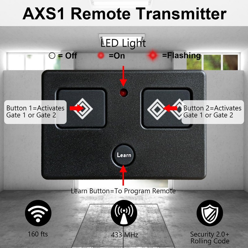 for Ghost Controls 3-Button Remote Transmitter Replacement for Automatic Gate